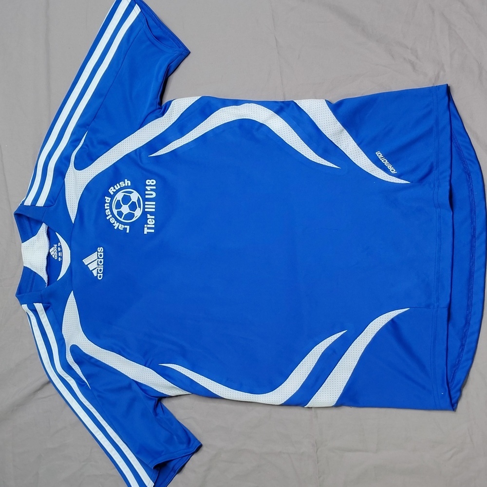Adidas‎ Soccer Jersey Size Small Blue White Sports Football Lakeland Rush Tier 3